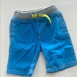 Mini Boden Shorts with Striped Waistband, lime drawstring